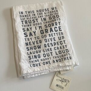 All occasion funny kitchen towel Primitives by Kathy 28x28 NEW with tags